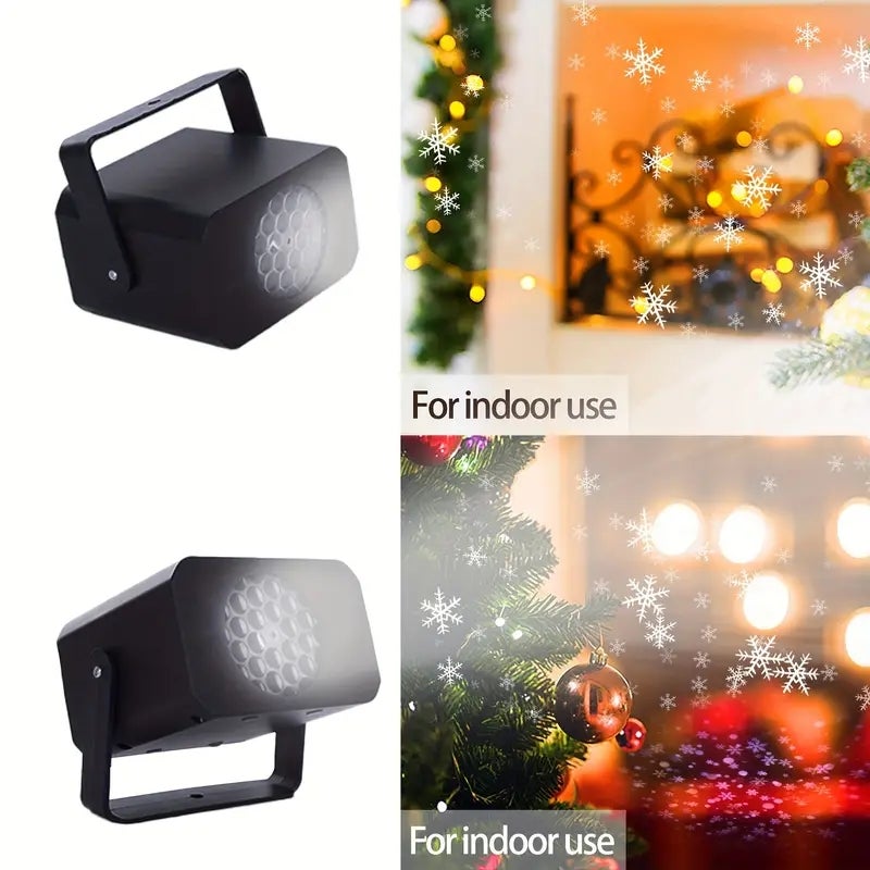 Projecteur de tempête de neige de noël, lumière extérieure de jardin, lumières LED de flocon de neige, décoration de vacances étanche - 5