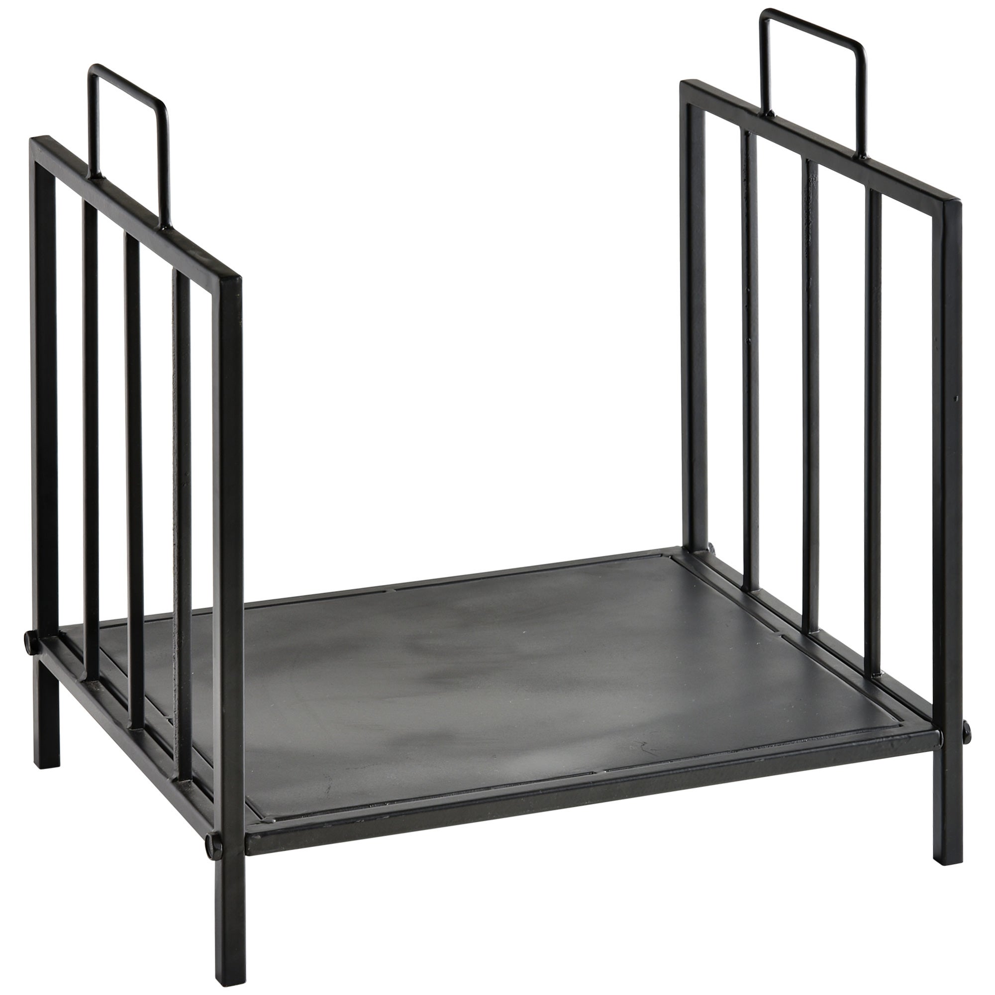 Porte-Bûches Rond pour Bois de Cheminée en Fer 76,5 x 36 x 82 cm Noir