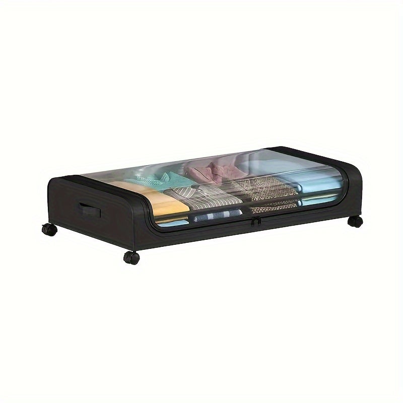 Boîte De Rangement Roulante Haute Capacité - Design Minimaliste, Roues Multidirectionnelles, Pour Livres, Chaussures, Fournitures - 5