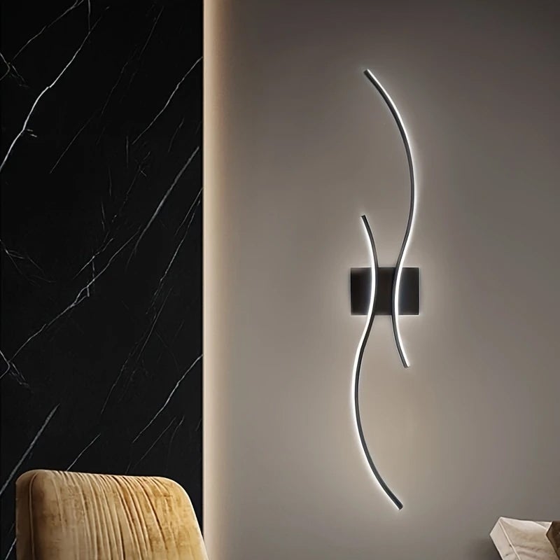 Applique murale moderne à arc, lampe murale LED, lampe de chevet d'intérieur, plafonnier, lampes décoratives, 60 cm x 15 cm (blanc froid, 6&nbsp;000 K) - 7