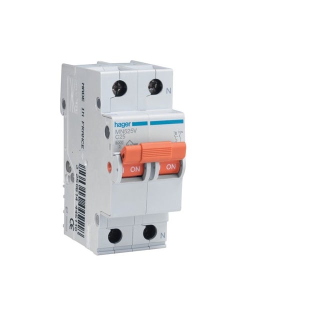 HAGER MN525V | Interruttore MN 1P+N 25A curva C