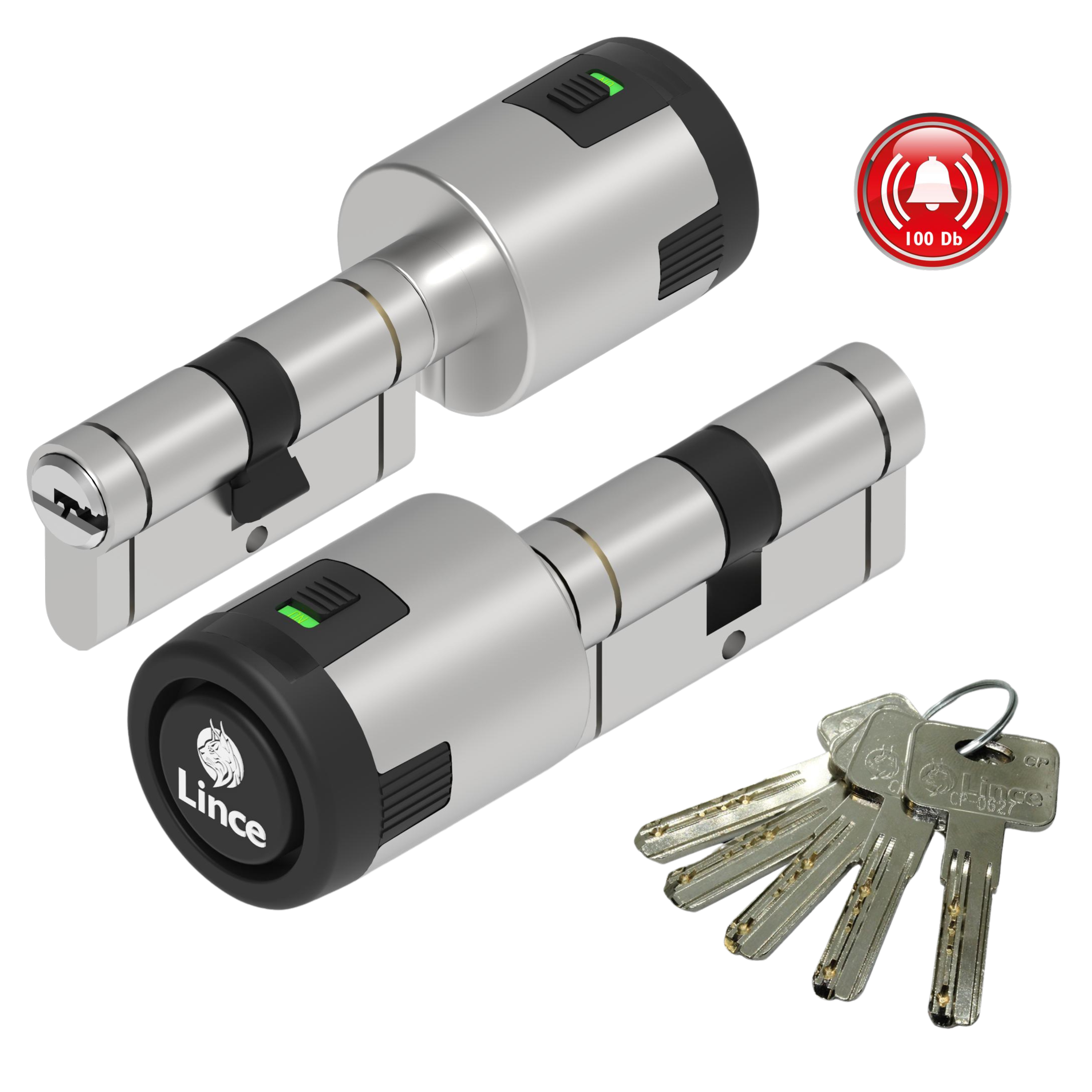 Cilindro con allarme LINCE CPLUS ALARM da 30 + 30 mm nichelato - 7