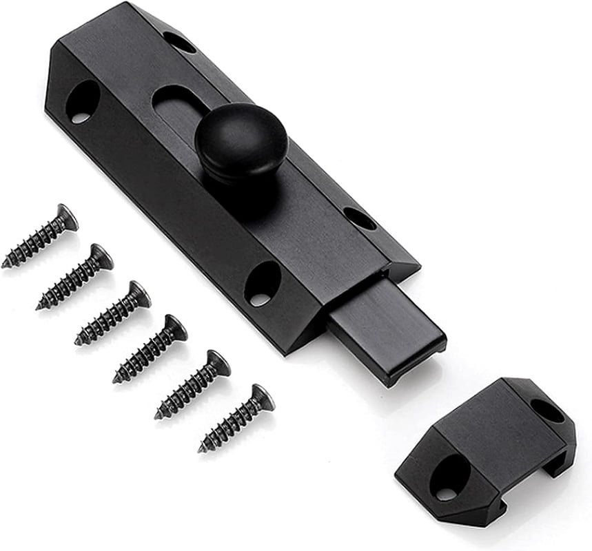 Zamek zabezpieczający do drzwi przesuwnych, zamek ze śrubami do drzwi, okien i szafek (czarny)