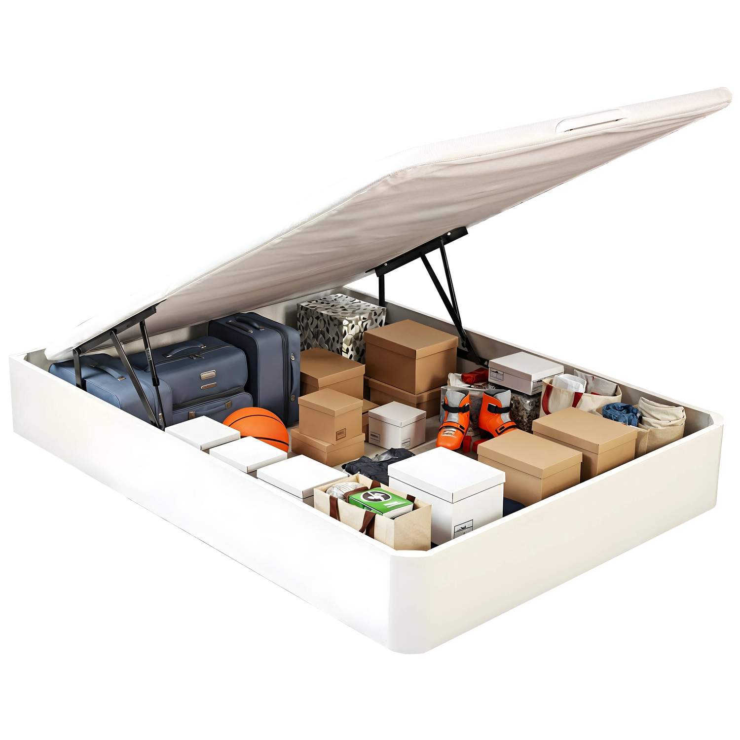 Canapé abatible 32cm - 90x190 | ENVÍO, MONTAJE Y RECOGIDA ANTIGUO INCLUIDO | WHAT THE SLEEP | Blanco - 4