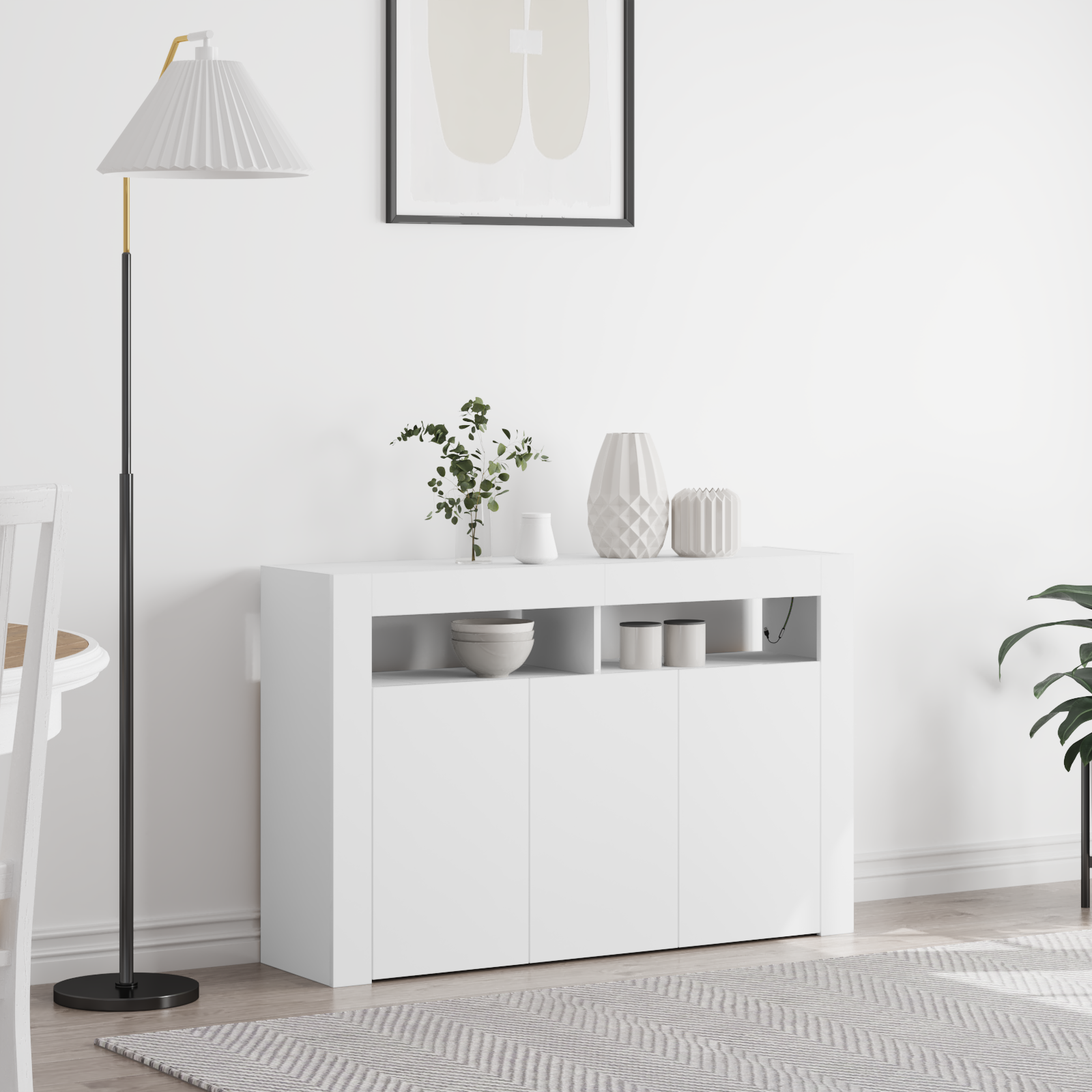 Bufet Biały 116 x 30 x 75 cm Materiał drewnopochodny vidaXL
