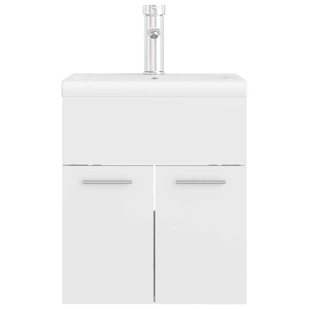 Mobile lavabo con lavabo integrato 41 x 38,5 x 46 cm in truciolare bianco lucido 02_0006441 - 2