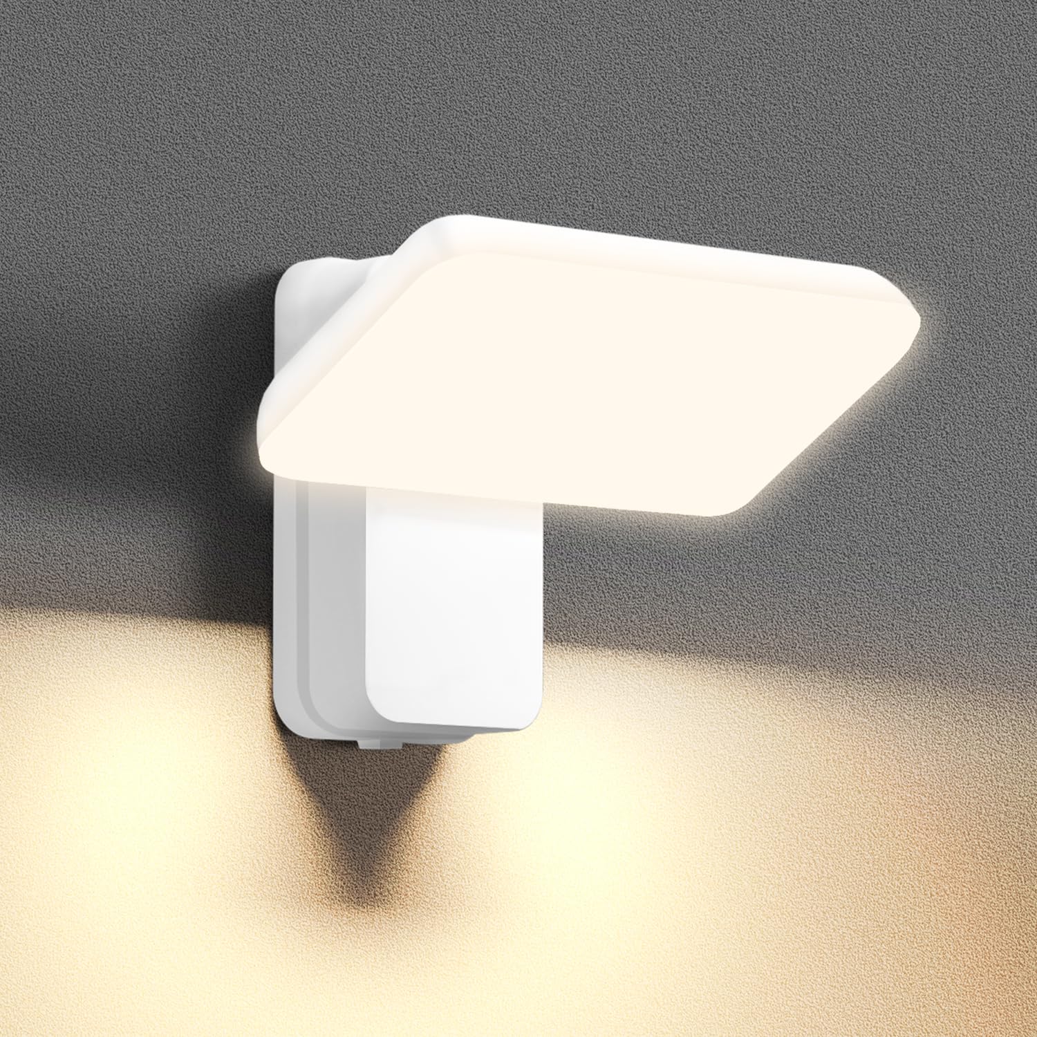 Wodoodporna lampa ścienna zewnętrzna, nowoczesna lampa ścienna, regulacja obrotu o 350°, ciepła biel 3000 K, odpowiednia do ogrodu i na patio20*16cm