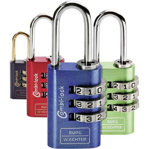 Cadenas avec serrure à combinaison Burg Wächter 2er Set Duo 88 20 F SB bleu, vert, rouge, noir 2 pc(s)