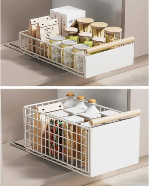 Haokan-panier De Rangement Coulissant Pour Armoire Panier De Rangement