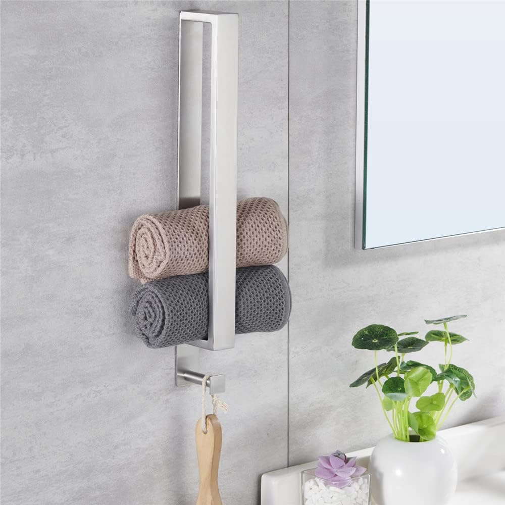 Gsocel Porte-serviettes Avec Perçage En Acier Inoxydable 304 - Double