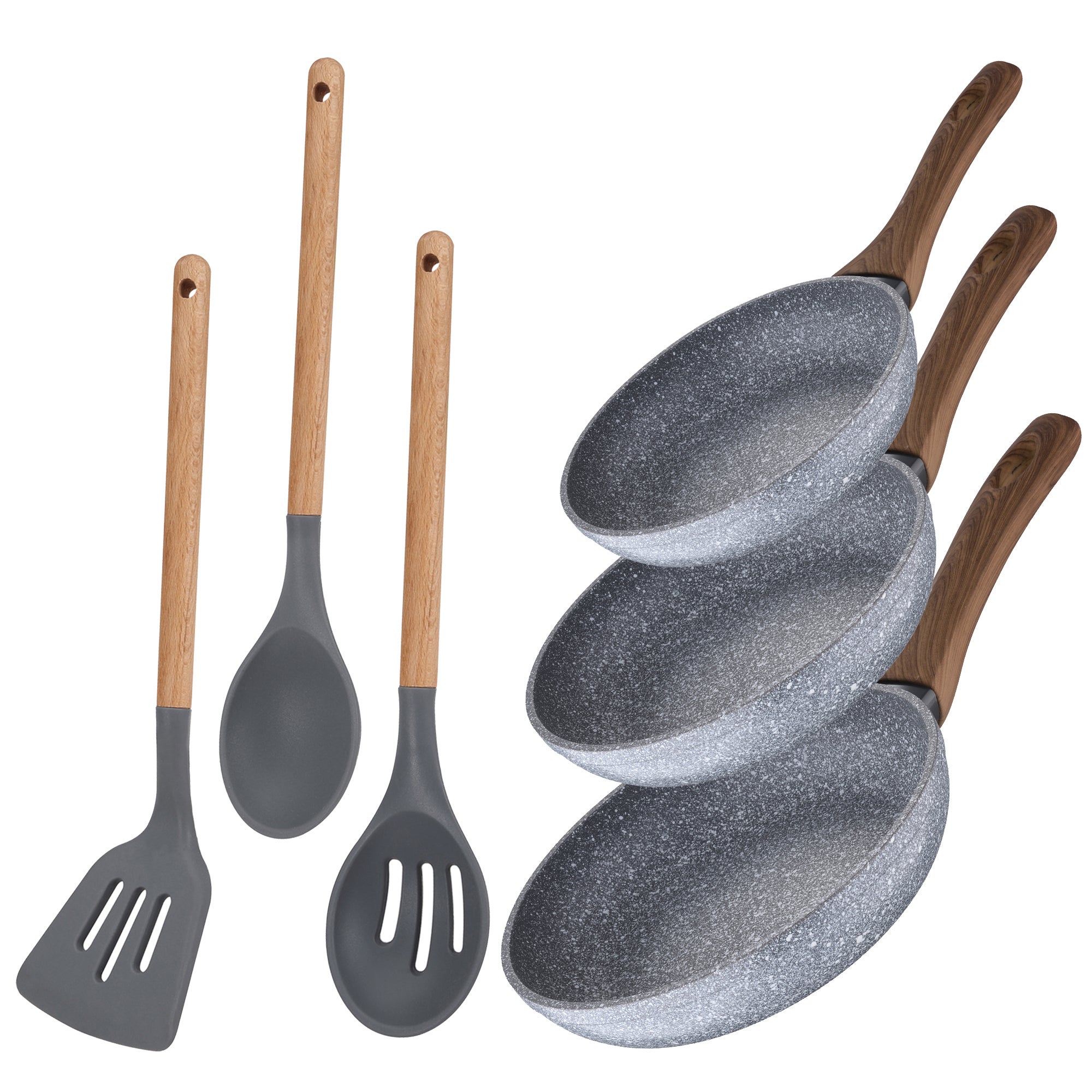 GreenPan Valencia Pro - Poêle à frire anti adhésive en céramique anodisée - Sans danger et résistante - Pour induction - 20,3 cm et 25,4 cm - Gris