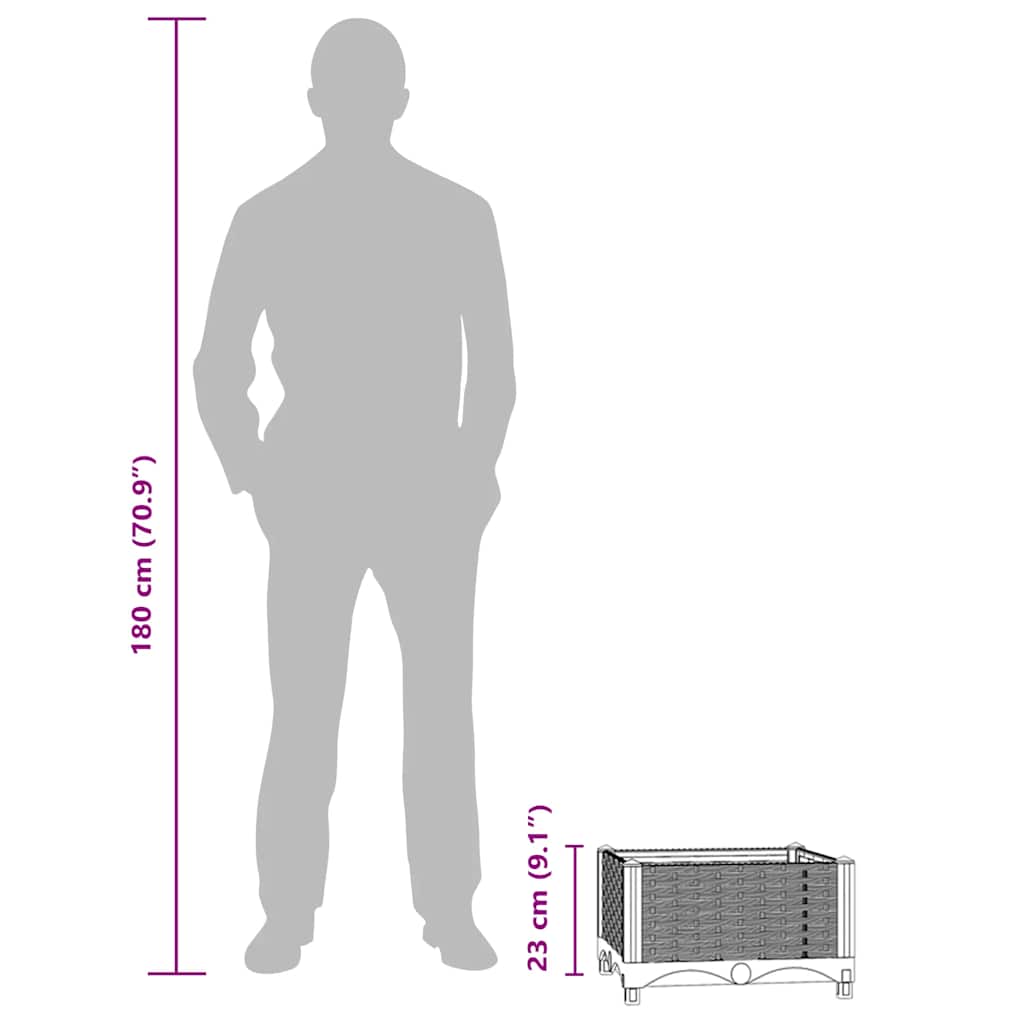 Maison Exclusive - Fioriera Rialzata 40x40x23 cm in Polipropilene - 8