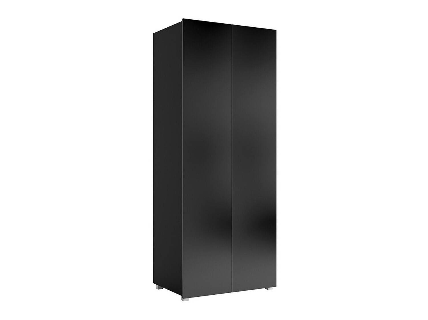 Armoire Providence B125, Noir brillant, Noir, 200x80x52cm, Portes d ...