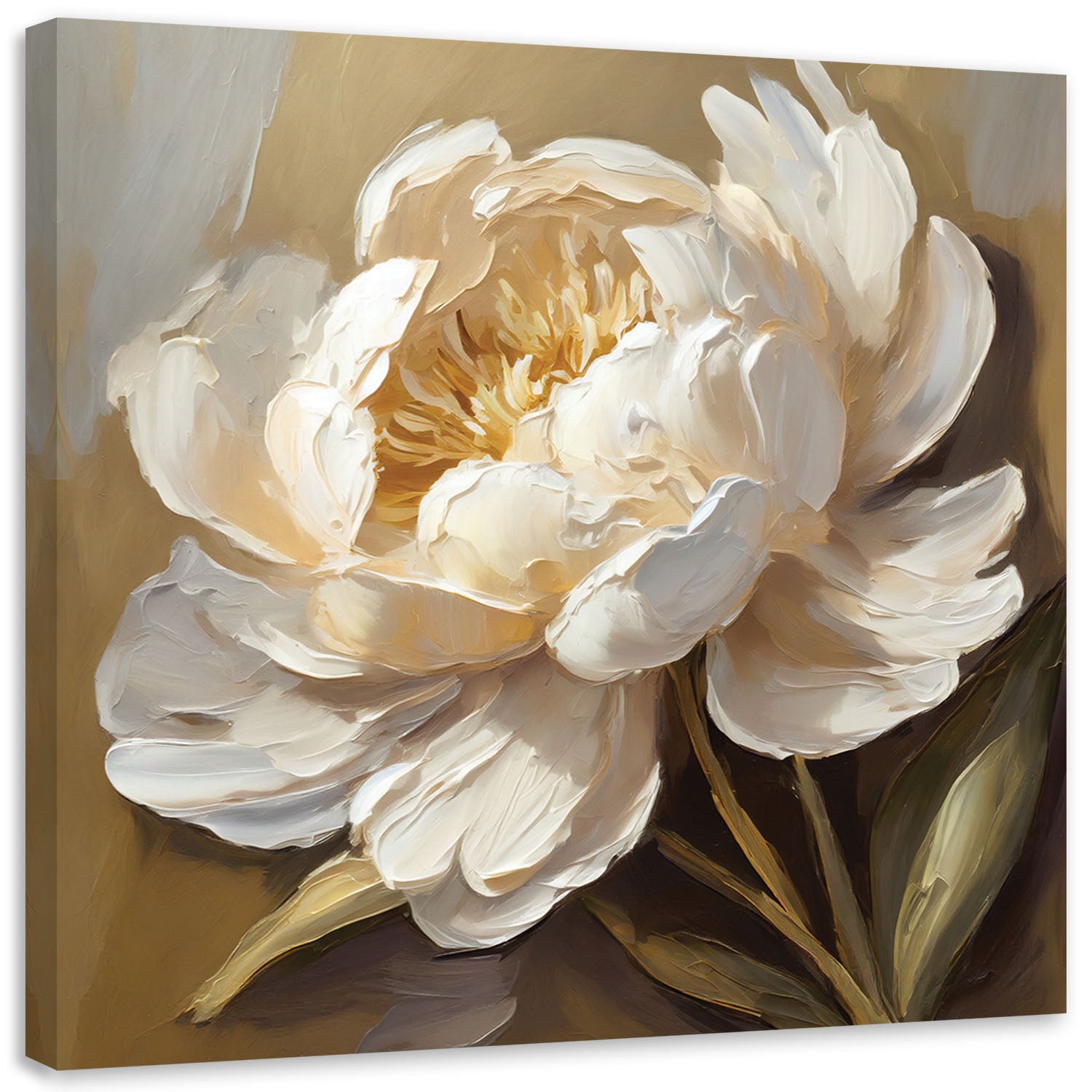 Obraz, Peonia kremowa jak ręcznie malowana 30x30