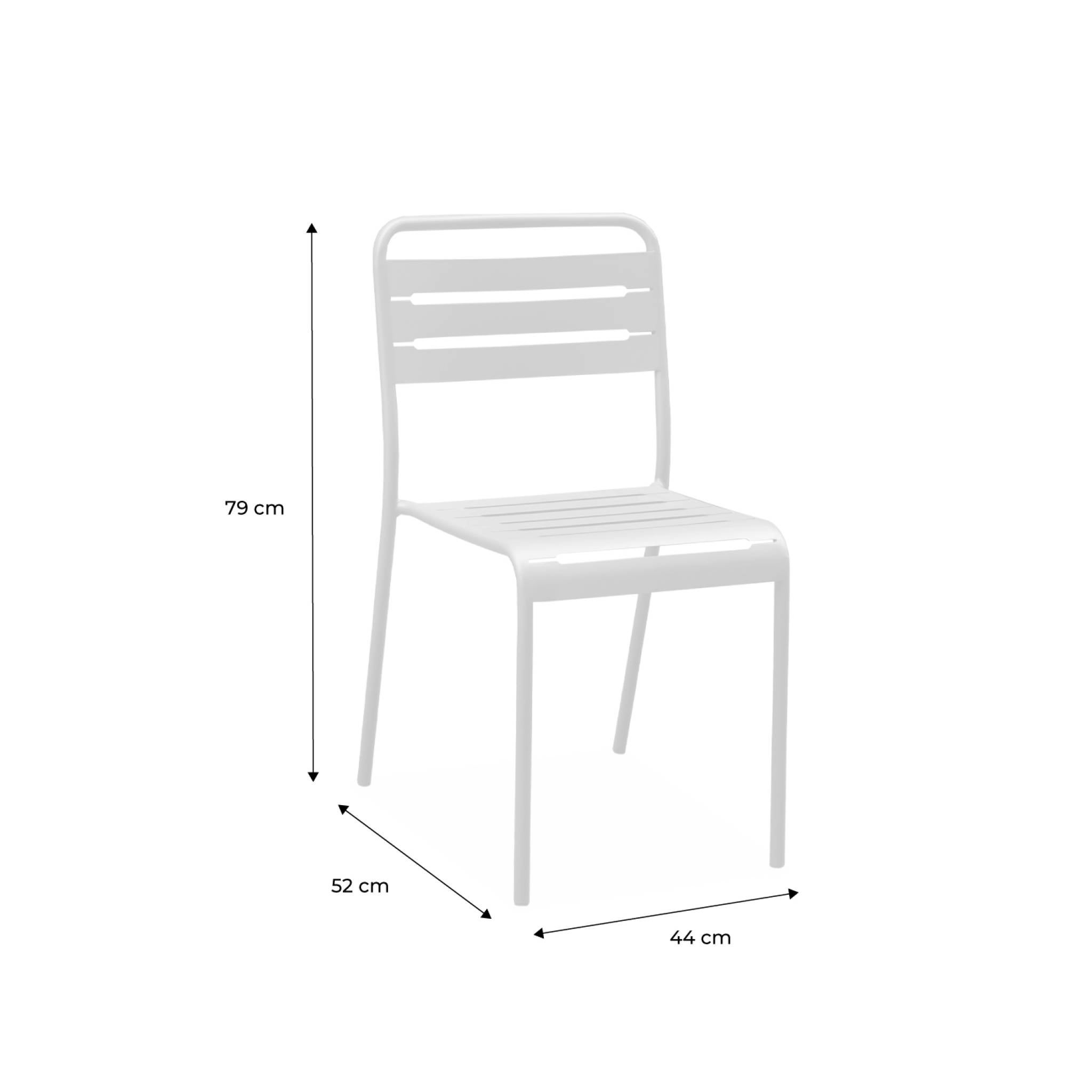 Set di 2 sedie da giardino in acciaio, Beige - 5