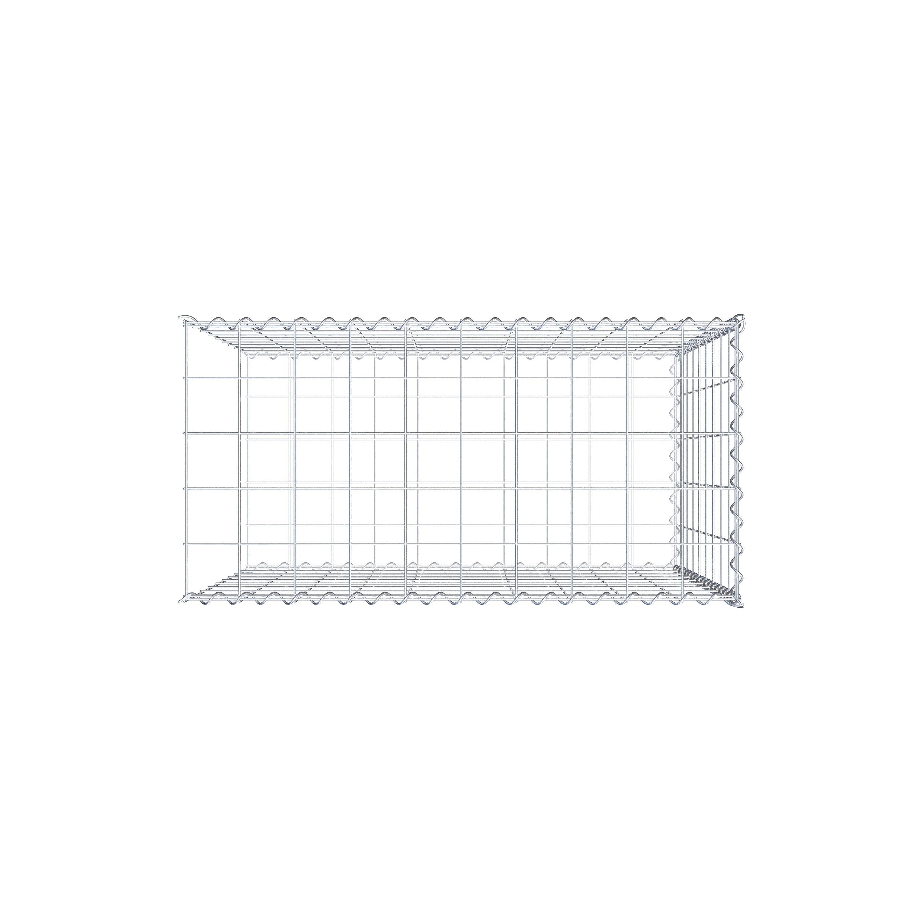Gavión para alargar en acero galvanizado 100x90x50cm (LxAxP), malla 10 x 10cm, Espiral, sin rejilla frontal - 6