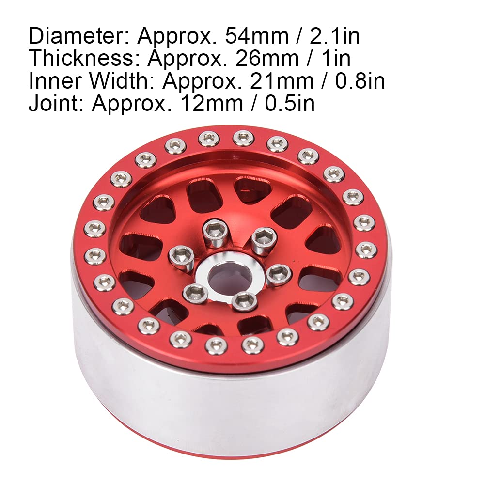 ACCESSOIRES DE MOYEU DE ROUE EN ALLIAGE D'ALUMINIUM D90 TRX4 RC CAR HAUTE RÉSISTANCE SCX10 90046 D90 TRX4 (Rouge) - 4