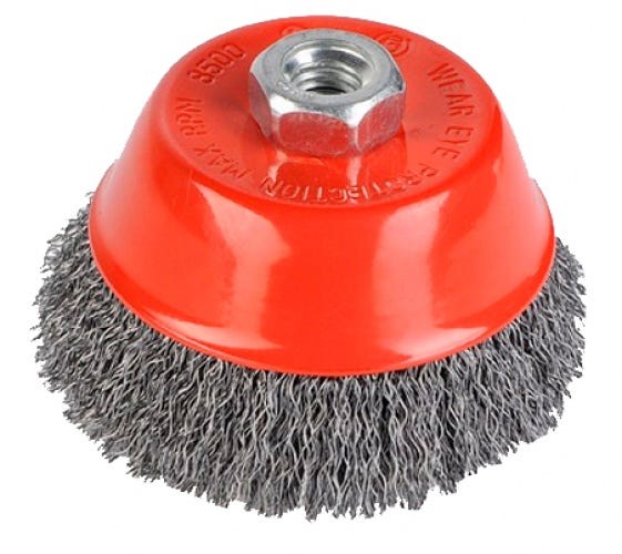 Set 6 Spazzole Metalliche Per Smerigliatrice - 75mm E 100mm, Filettatura M14, Per Rimozione Ruggine - Foto 11