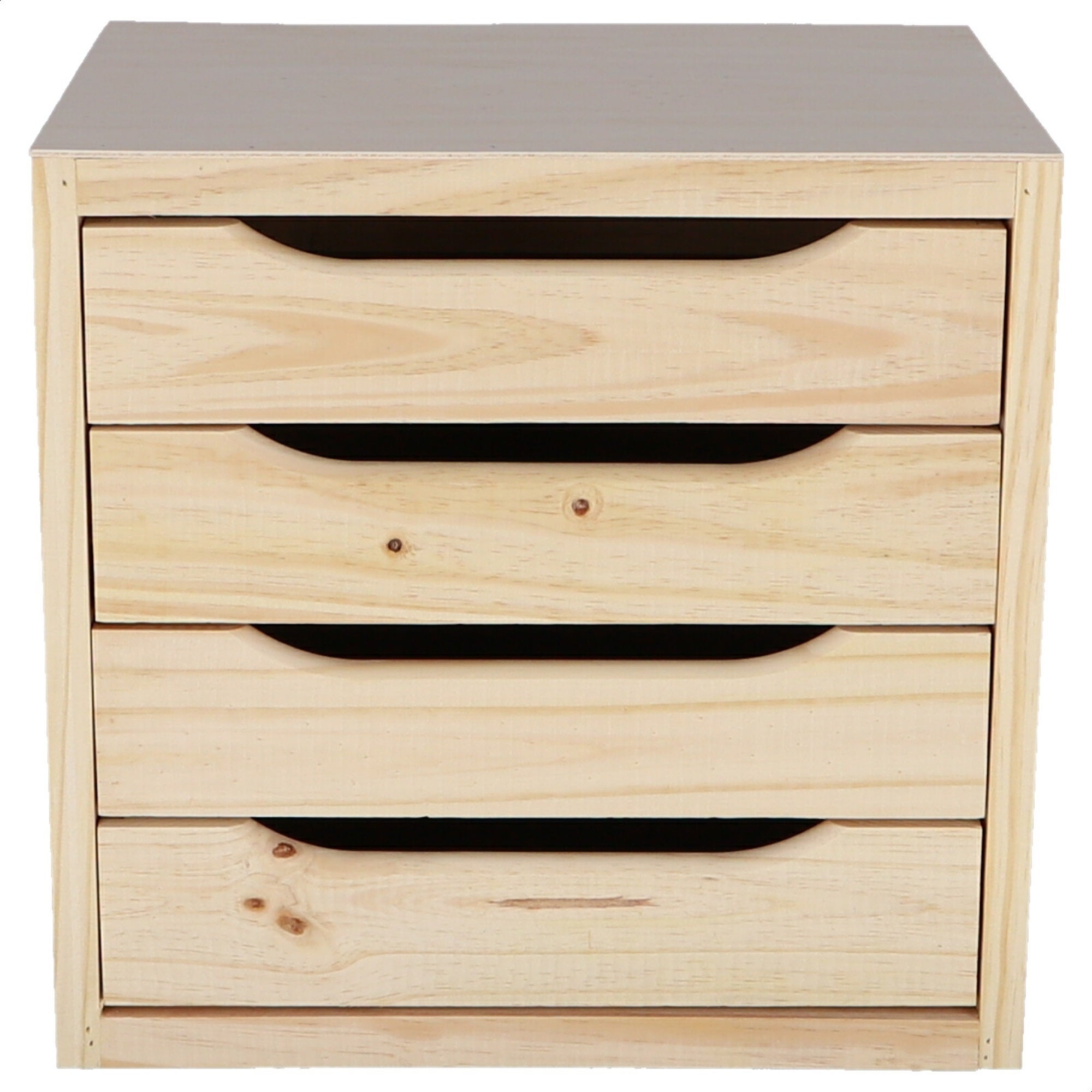 Wellhome  Cajonera De Madera 4 Cajones Natural 39X30x37 Cm , Leroy Merlin