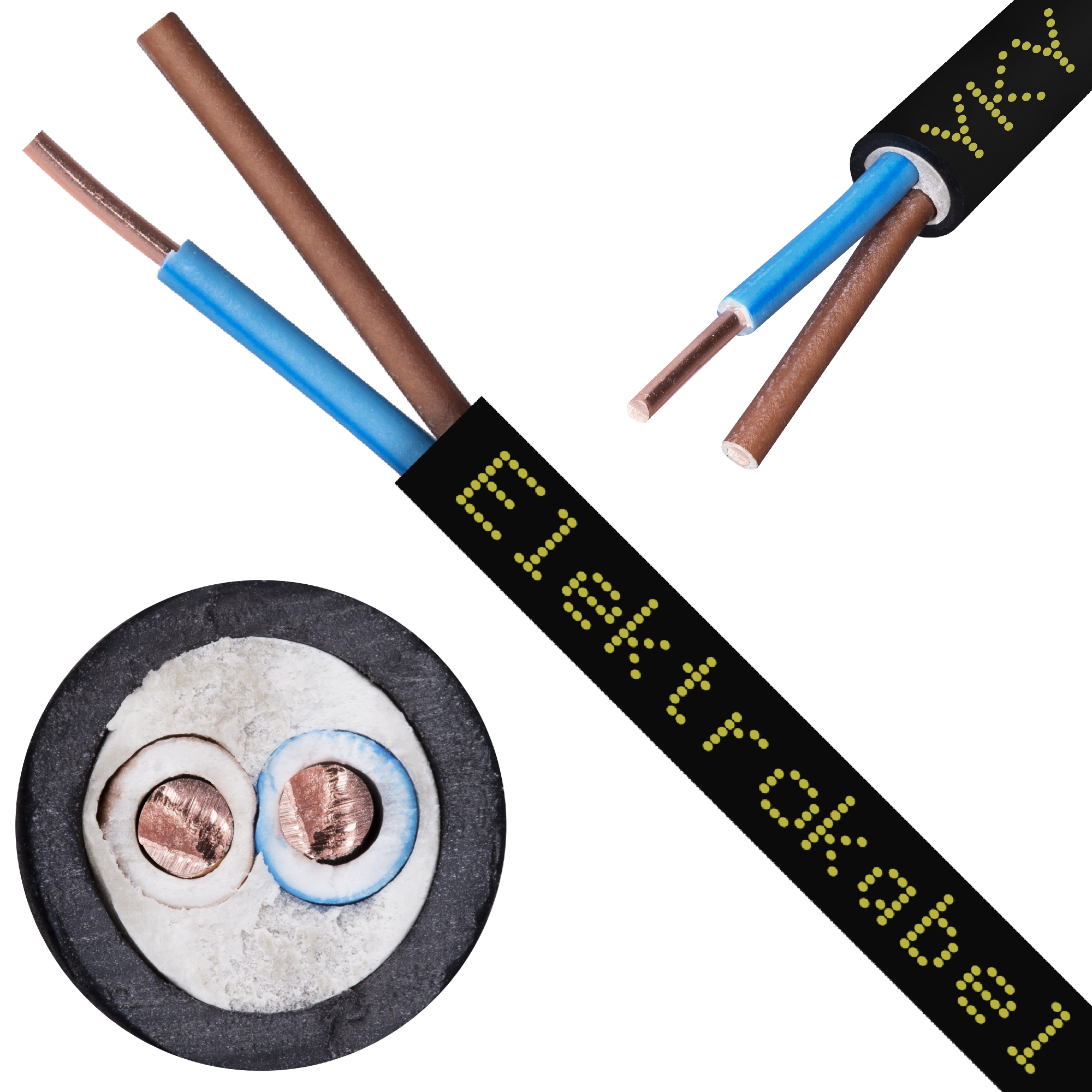Kabel energetyczny ziemny YKY 2x1,5mm2 czarny 0,6/1kV drut Elektrokabel 50m