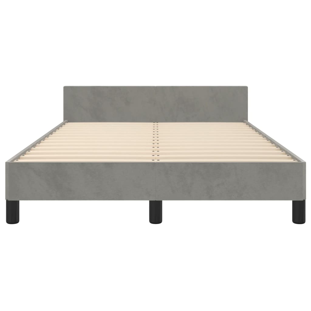 Cadre de lit sans matelas, en velours, gris clair, pour la chambre, 120 × 200 cm - 6