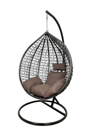 Sedia a Dondolo Poltrona Pensile Sospesa in Rattan per Interno ed