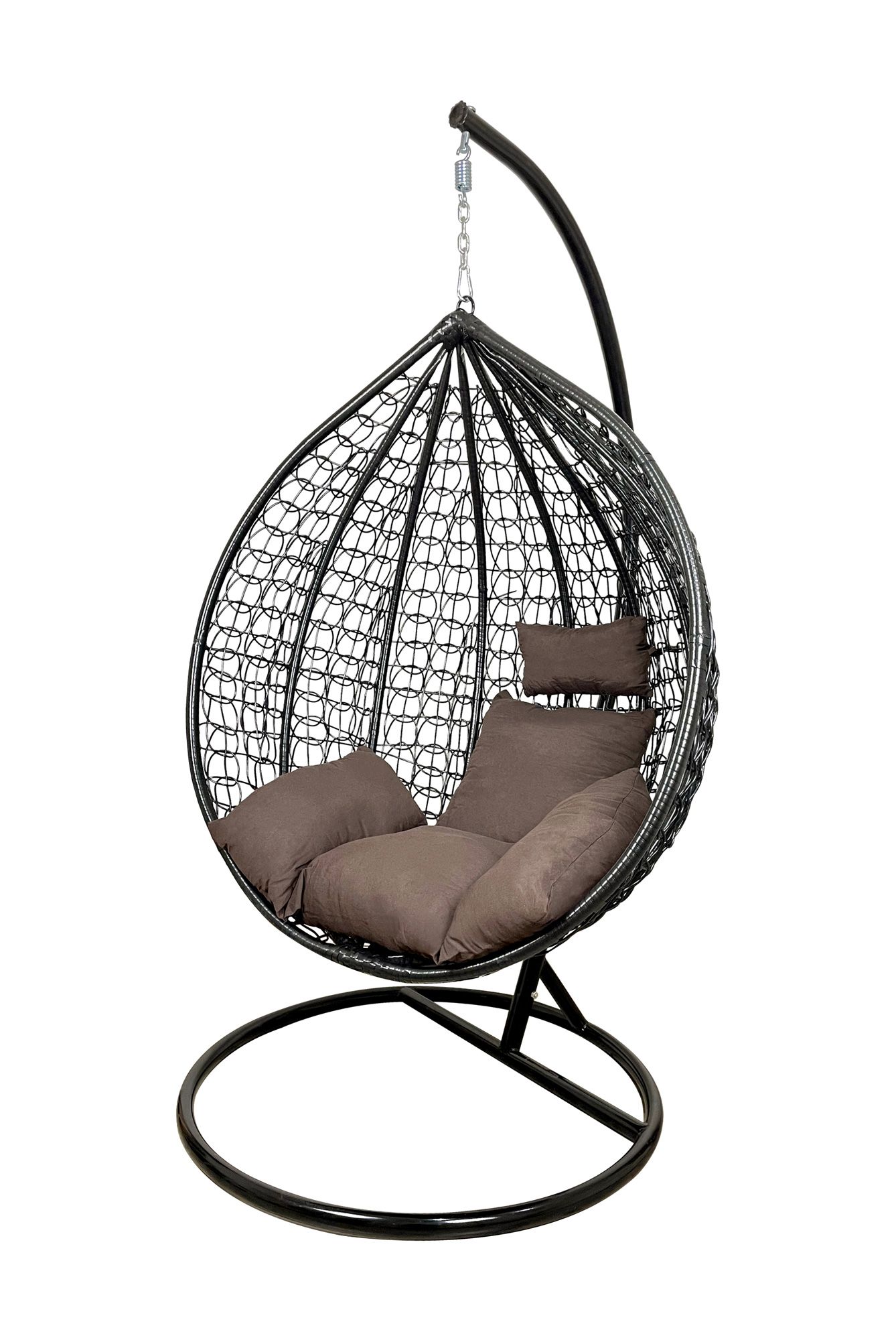 Sedia a Dondolo Poltrona Pensile Sospesa in Rattan per Interno ed