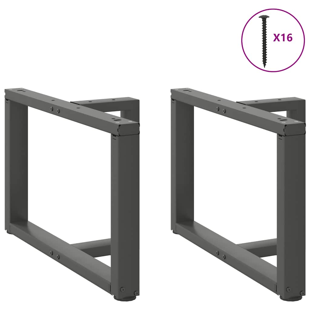 Pernas de mesa de centro em forma de T?2 peças de aço antracite - COMFORTXL - 3