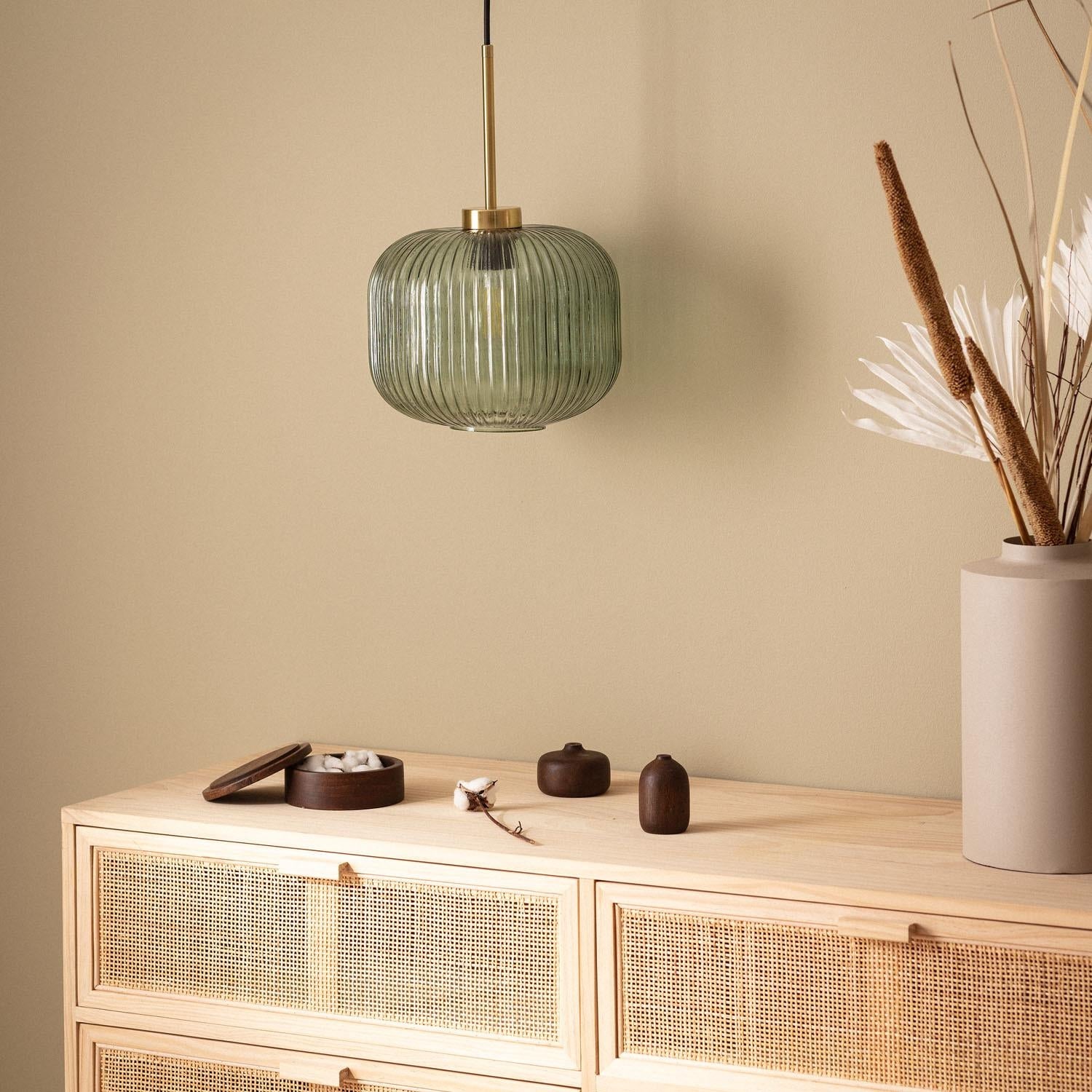 Lampada A Sospensione LEDKIA LIGHTING In Vetro Verde Mela – Cavo Regolabile – Attacco E27