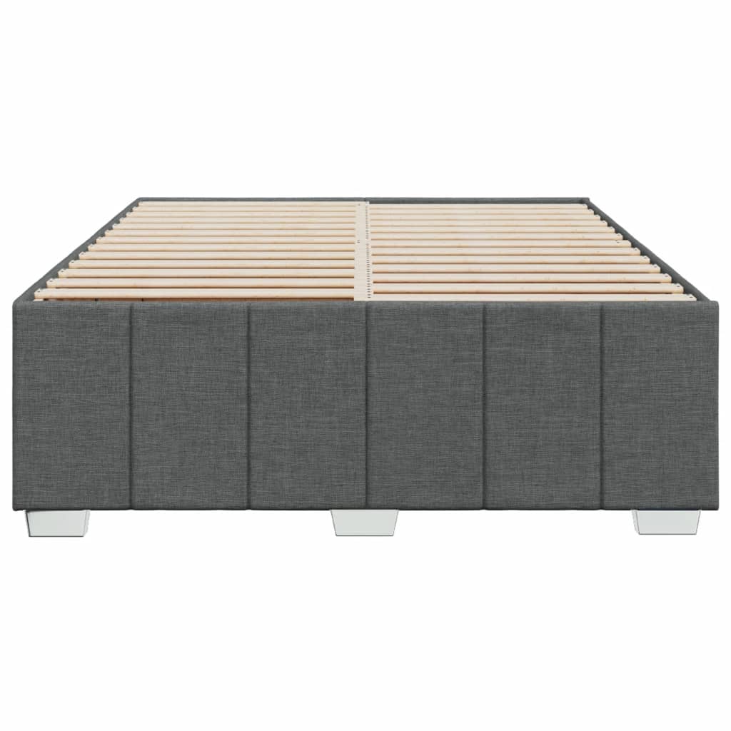 Cadre de lit sans matelas gris foncé 160 x 200 cm tissu - 4