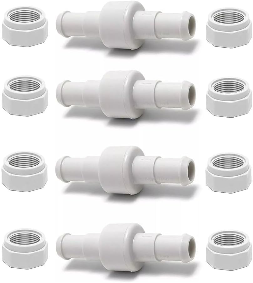 Zestaw 4 obrotowych węży basenowych D20 i nakrętek D15 do Polaris 280, części zamiennych do Polaris 280, 380, 180