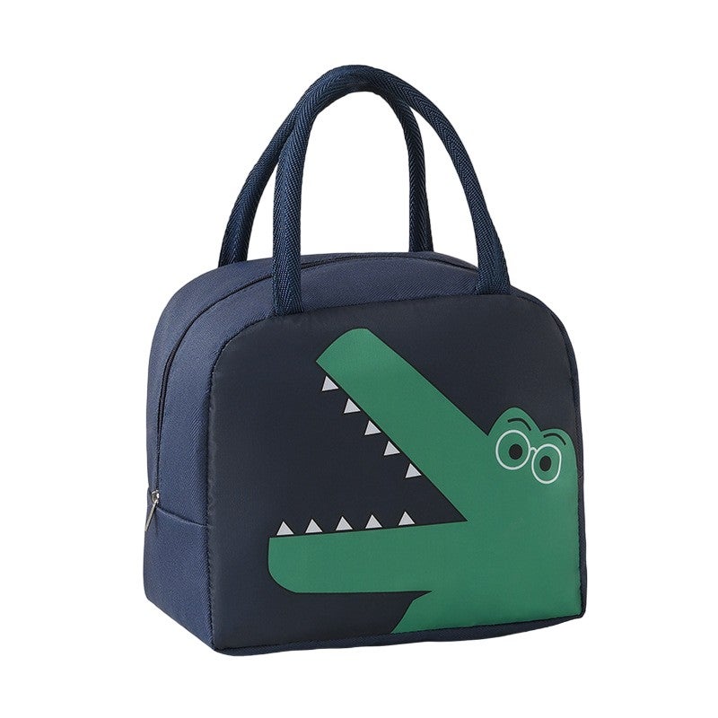 Geanta frigorifica pentru copii Flippy, model dinozaur, albastra, 22x14x19 cm
