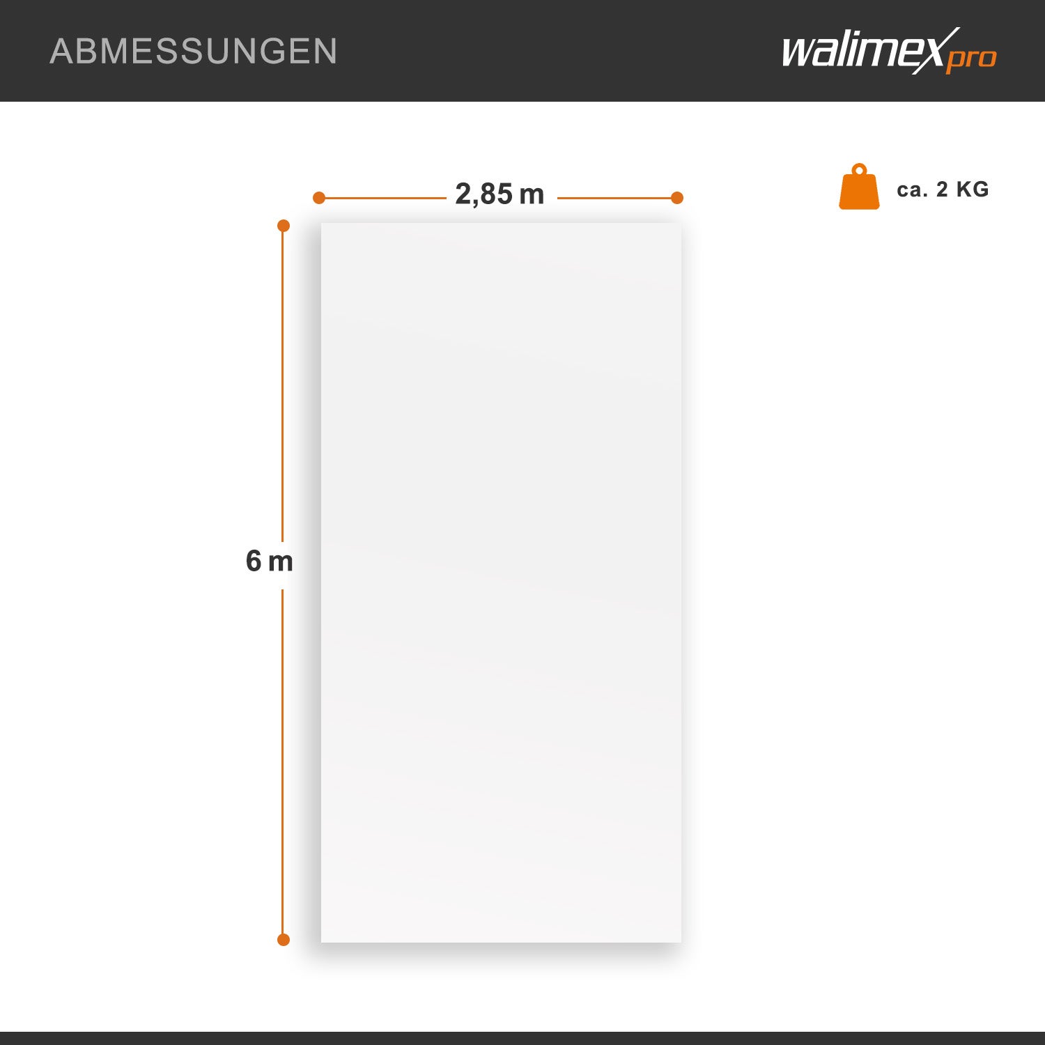 Fond en tissu 2,85 x 6 m blanc, fond photo en polyester 120 g/m², fond en tissu avec tunnel pour système d'arrière-plan, fond idéal… Walimex pro - 5