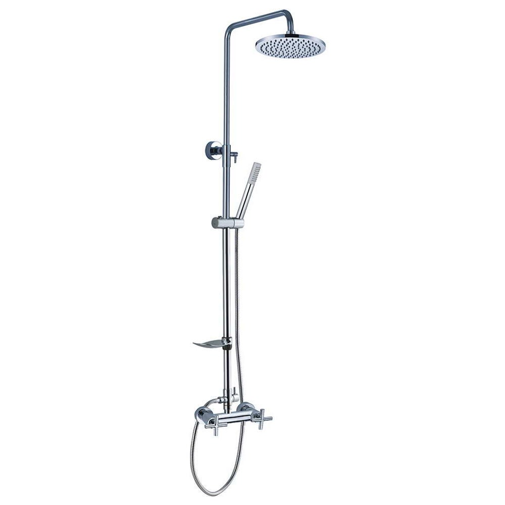 Columna de ducha con grifo cromado con ducha de mano y manguera – (c36x13c)