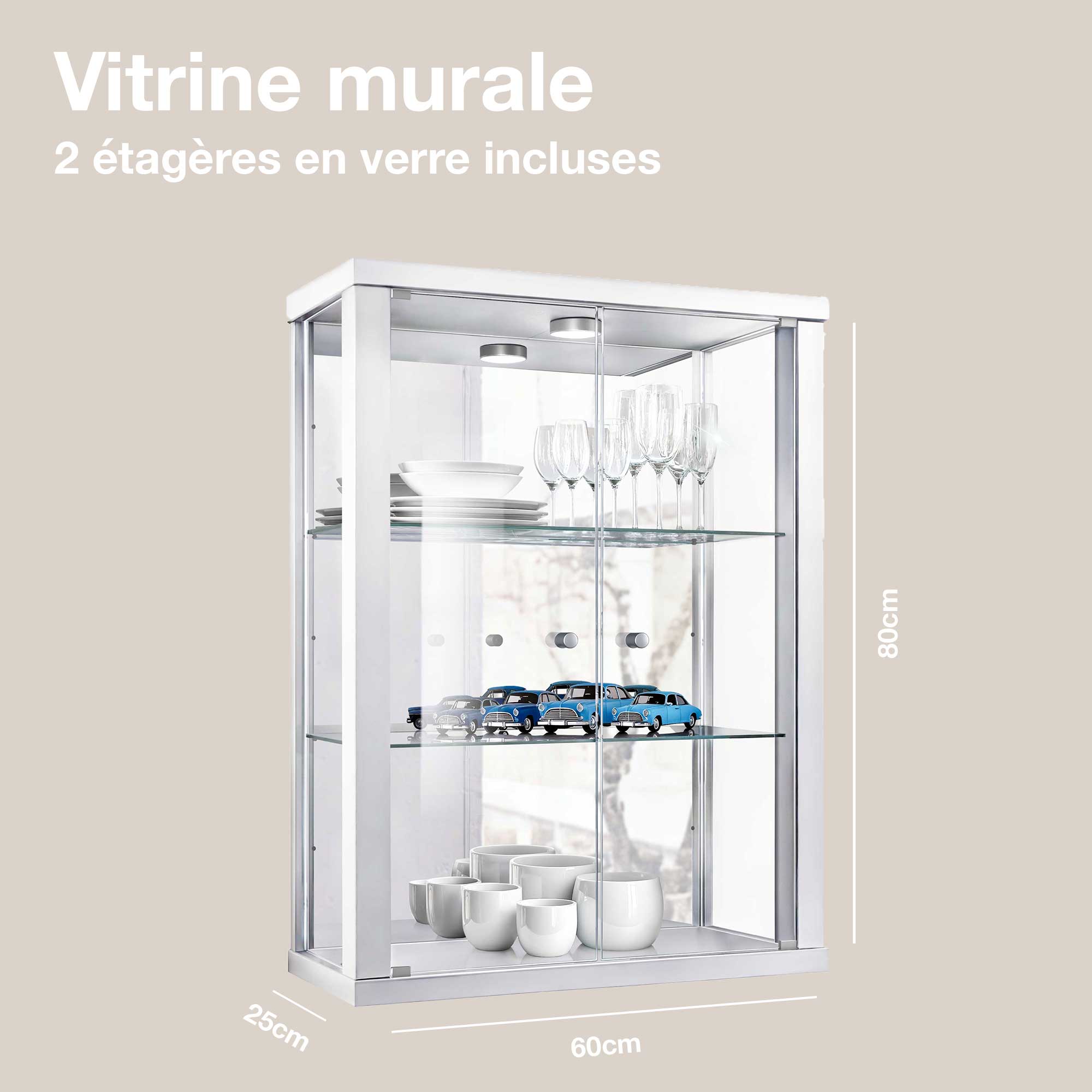 Set 4 Ripiani In Vetro ESG - Prolunghe Per Vetrine, Mensole Trasparenti, Design Moderno