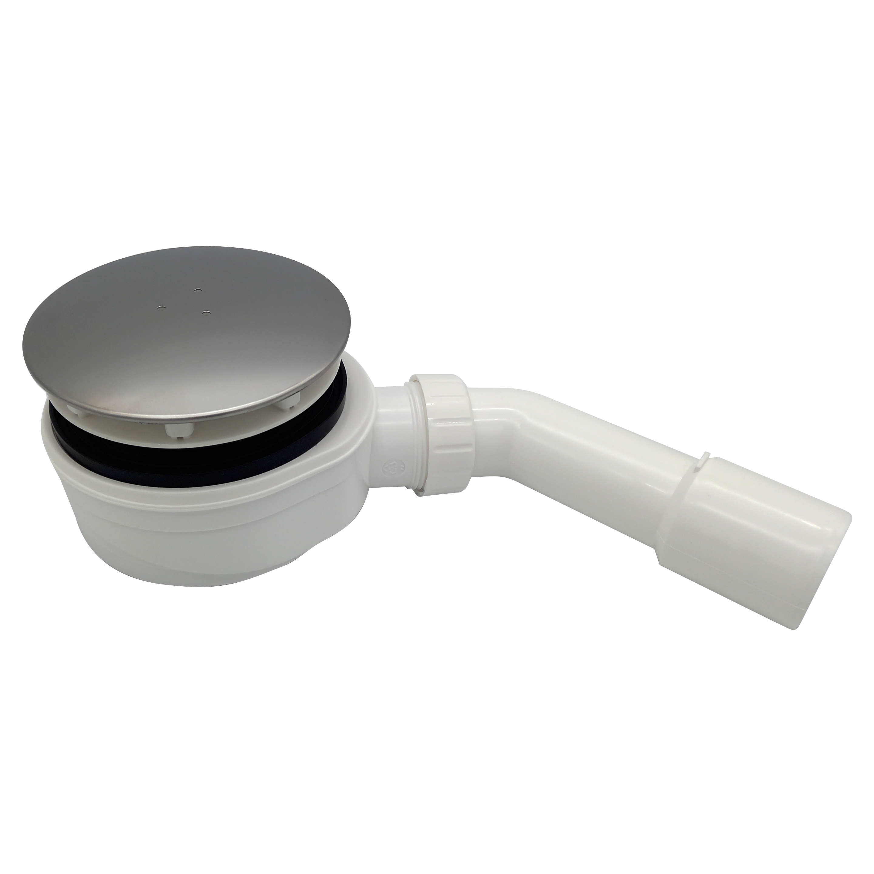 Syfon brodzikowy niski 51mm z zasyfonowaniem wodnym CHROM fi 120