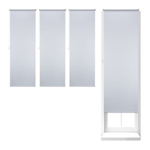 Store à Enrouleur Double Fenêtre 90x150 Cm - Fixation Sans Perçage, Bandes Alternées, Chaînette De Réglage