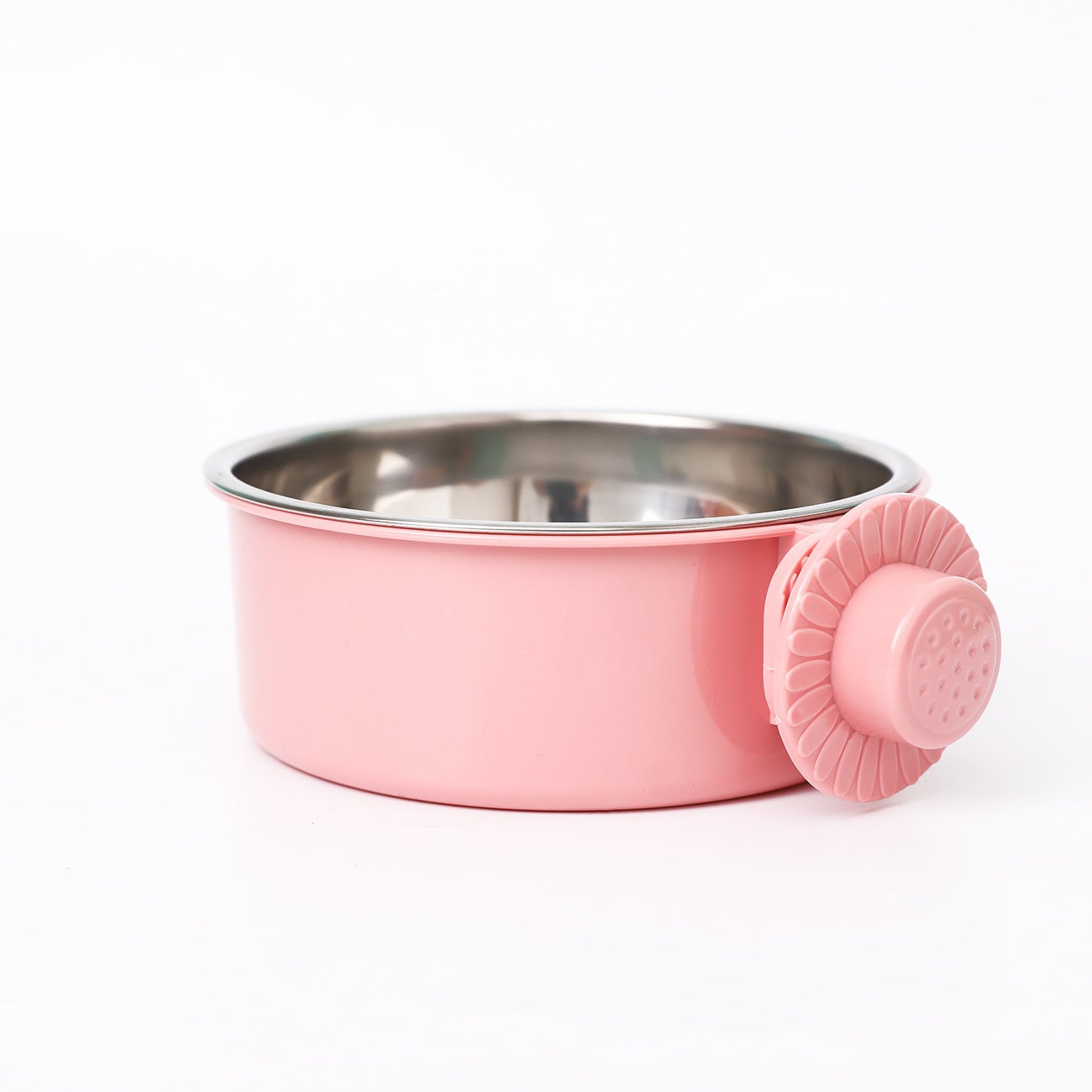 1 ciotola per cibo e acqua rimovibile in acciaio inossidabile rosa da 13,5 cm di diametro per cani, gatti e piccoli animali - 6