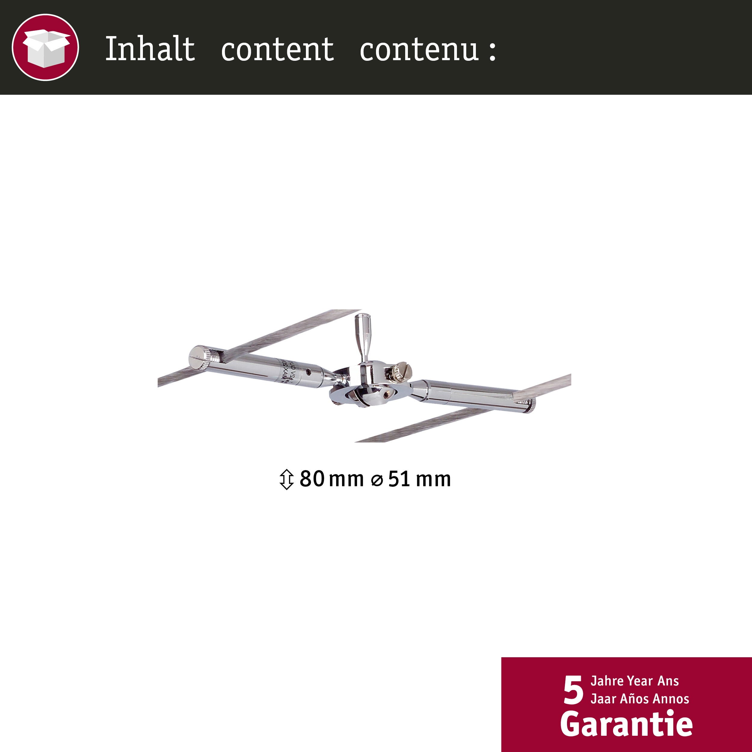 Système sur câbles TogoLED Spot individuel GU5,3 max. 10W gradable 12V Chrome - 4