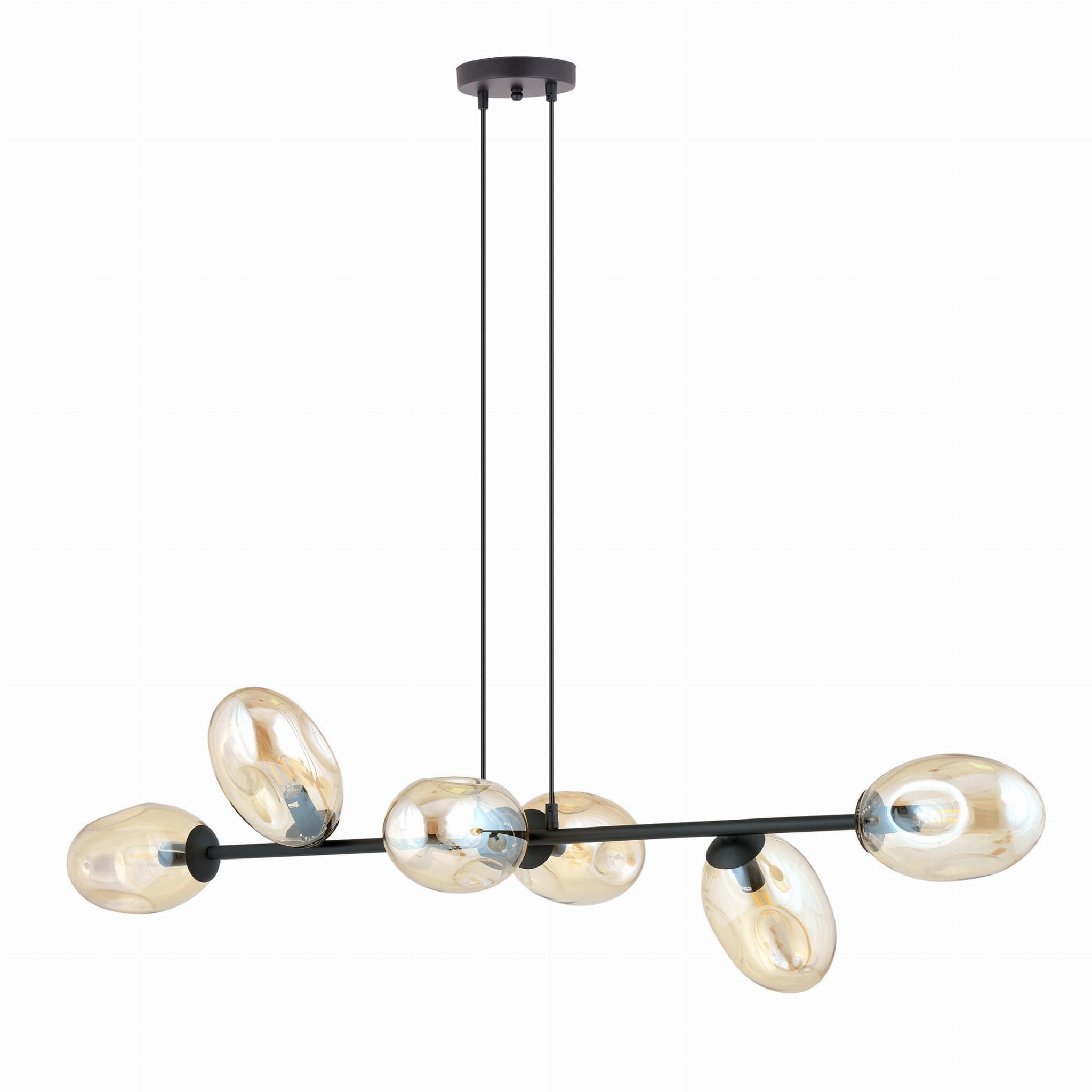Lampa wisząca Pandora czarno-miodowy 6xE14x10W wym: 100 x 120 cm szkło Emibig - 3