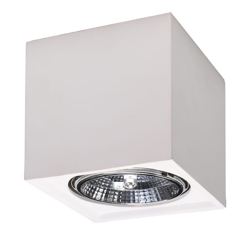 Reflektor sufitowy spot natynkowy Seida kwadratowy biały 1xGU10x40W wym: 14 x 14 cm ceramika / gips Sollux Lighting