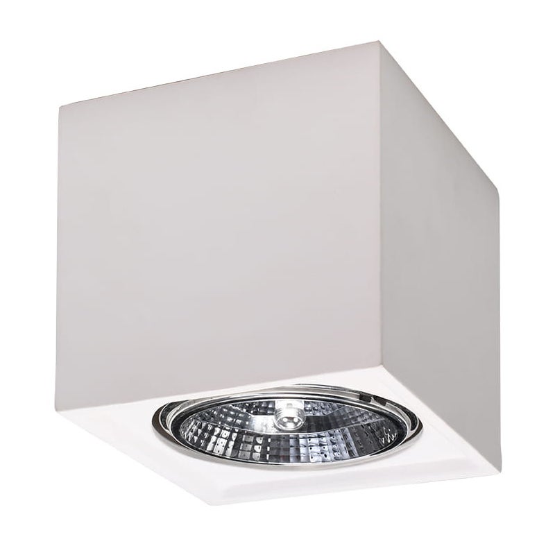 Reflektor sufitowy spot natynkowy Seida kwadratowy biały 1xGU10x40W wym: 14 x 14 cm ceramika / gips Sollux Lighting