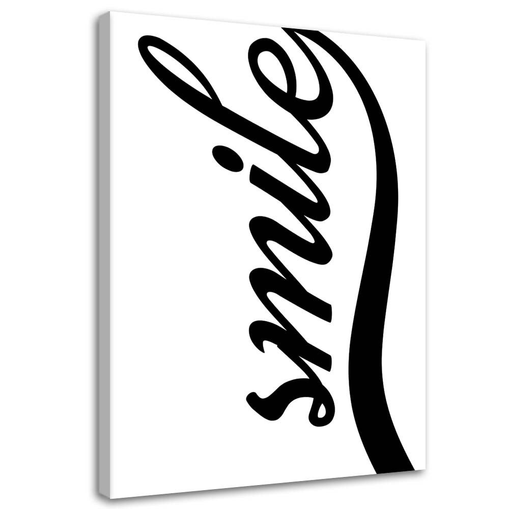 Obraz na płótnie, Smile na białym tle 70x100