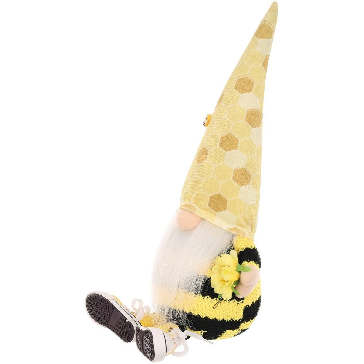 Skrzat gnom siedzący Truteń 35 cm plus 6 cm nóżki w trampkach dekoracja wiosenna