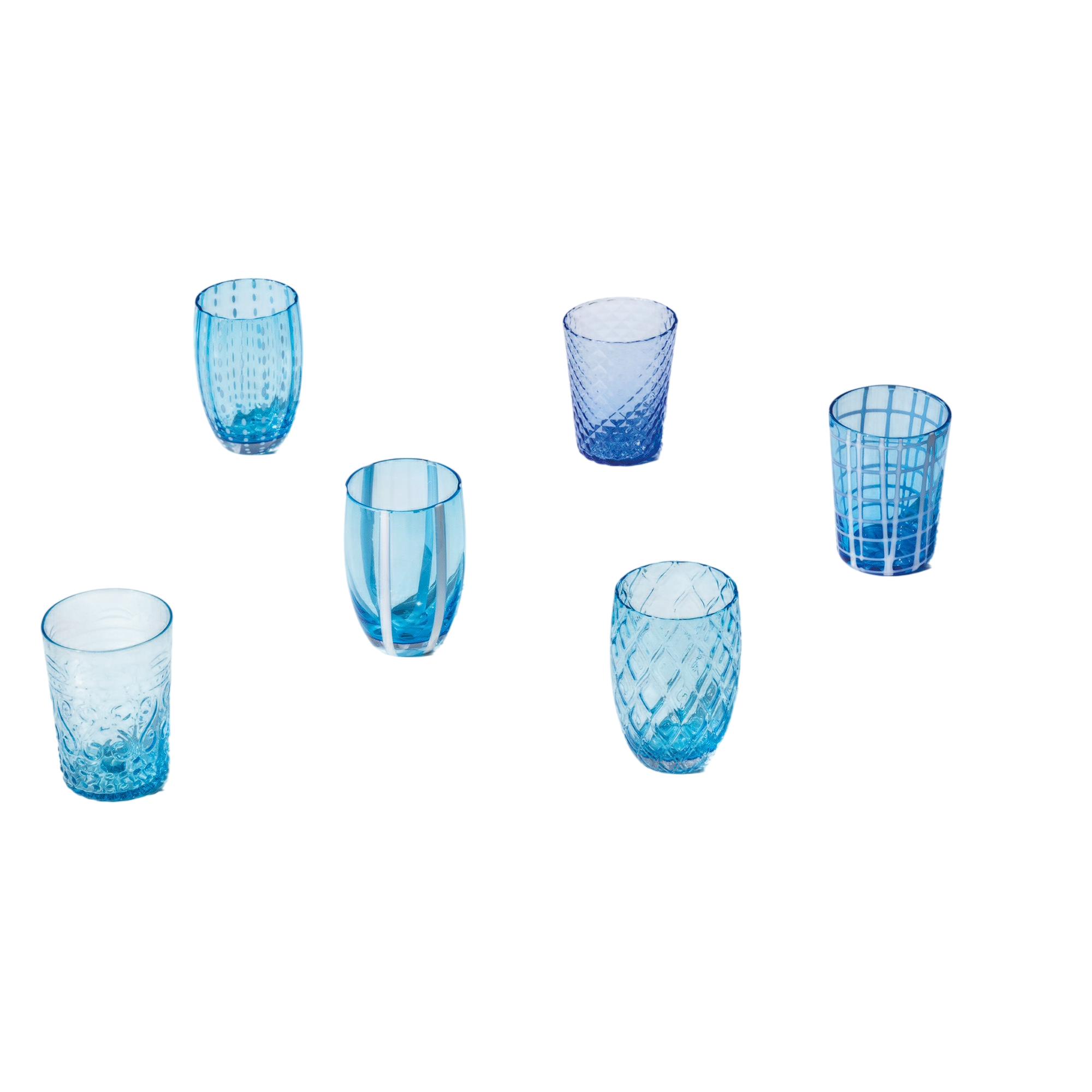 Zafferano Melting Pot Juego De 6 Vasos Monocolor, Aguamarina, Vidrio Soplado A Mano, 32 Cl, Vasos Artesanos Para Agua Y Cócteles , Leroy Merlin