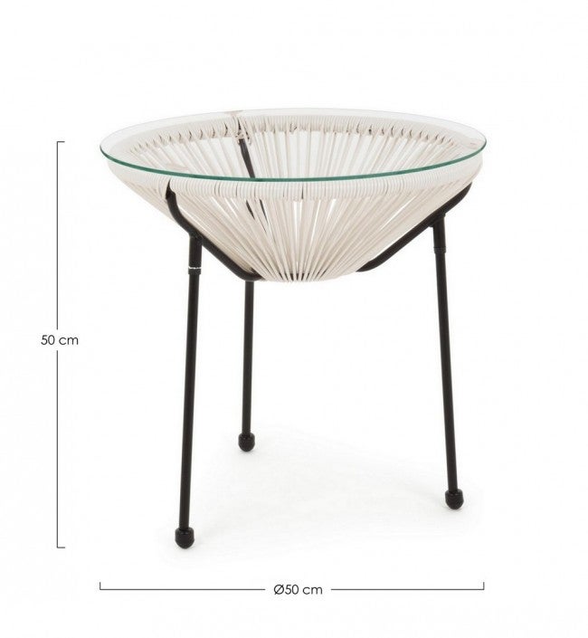 Table ronde d'extérieur Ø50cm en corde tressée Bizzotto Parker - 8
