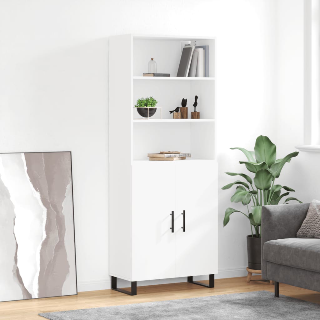Buffet haut Blanc 69,5x34x180 Bois d'ingénierie - 2