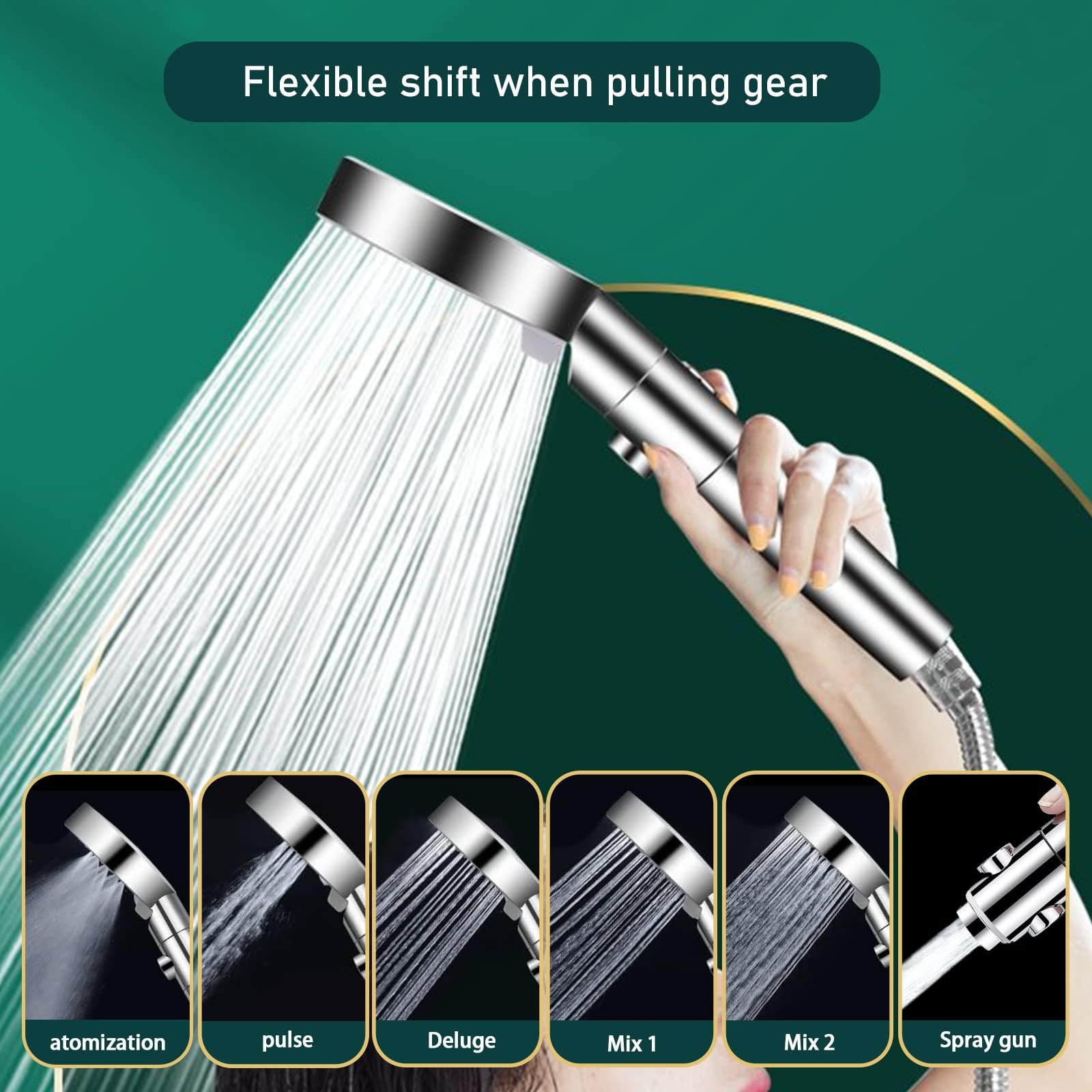 Valvola Di Pausa Per Doccia In ABS Con Pulsante, Argentata, Per Bagno E Cucina, Risparmio Idrico E Controllo Flusso Facile