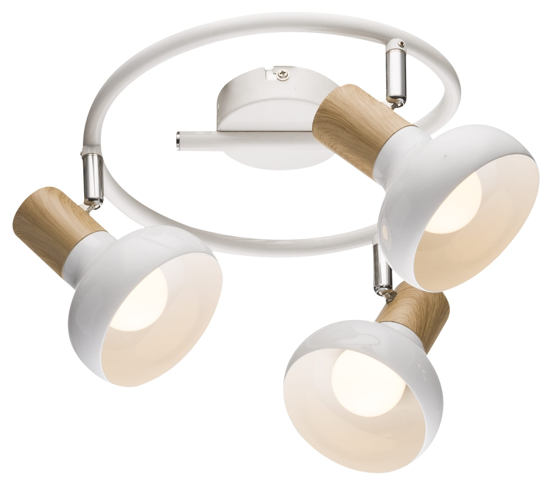 Lampa sufitowa wisząca Puerto biała naturalne drewno 3xE14x40W wym: 40 x 40 cm metal Candellux