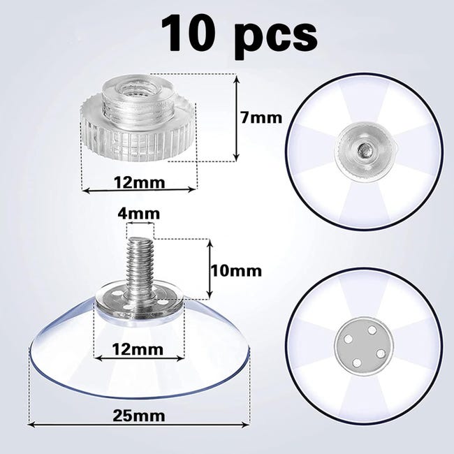 10 pezzi Ventose a vite, Ventose filettate, Ventose con filettatura, Ventose in plastica PVC, Ventose trasparenti, Ventose per tende isolanti, per a | Leroy Merlin 10 pezzi Ventose a vite, Ventose filettate, Ventose con filettatura, Ventose in plastica PVC, Ventose trasparenti, Ventose per tende isolanti, per a | Leroy Merlin
